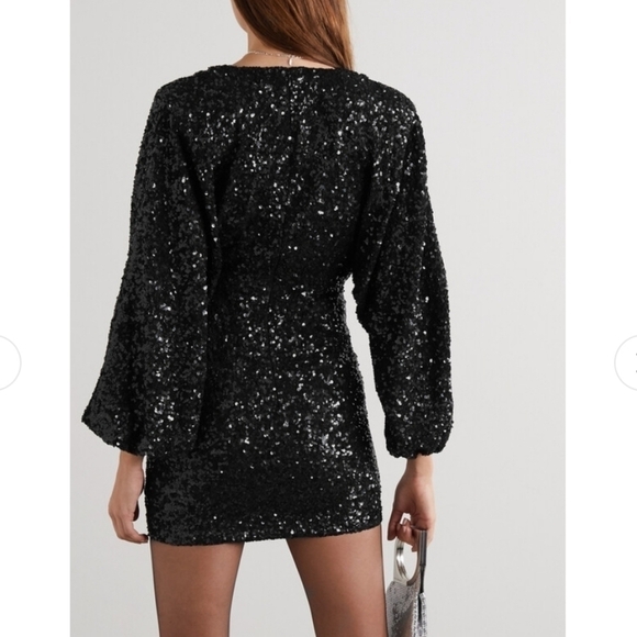 Retrofete Aubrielle Sequined Black Mini Cocktail Dress NWT Size Small - Picture 7 of 17